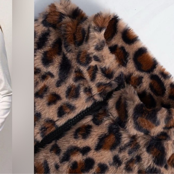 Leopard Print Faux Fur Vest Brand New Boutique - Picture 6 of 6